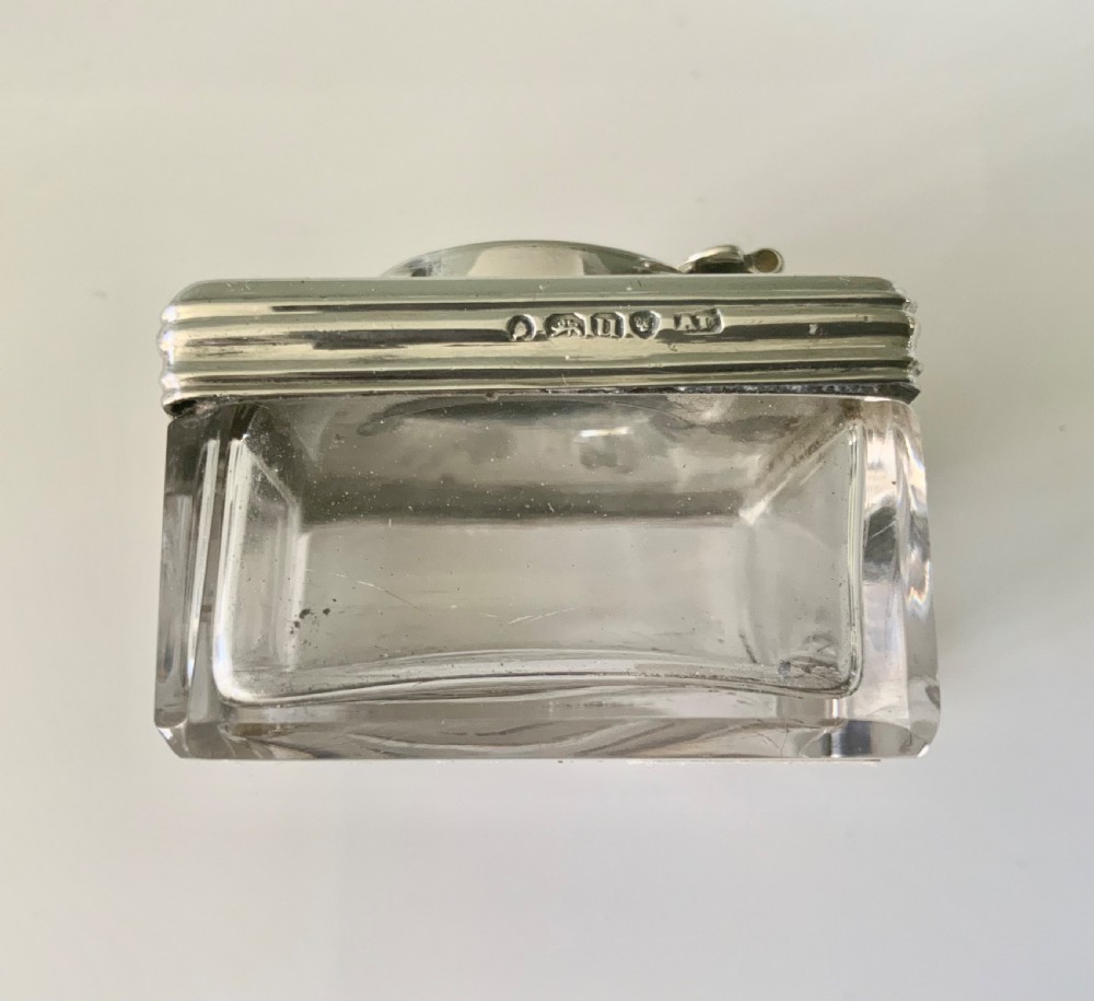 William IV silver travelling lockdown inkwell View II