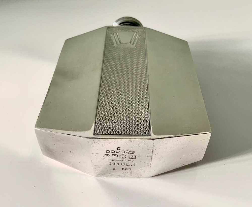 Art Deco silver plated hip flask View III