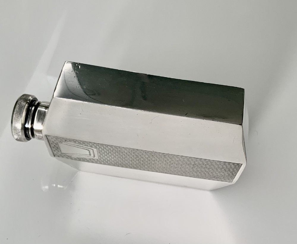 Art Deco silver plated hip flask View V