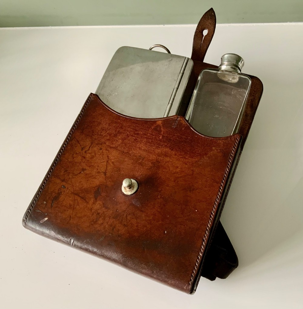 James Dixon & Son plated sandwich tin & Flask