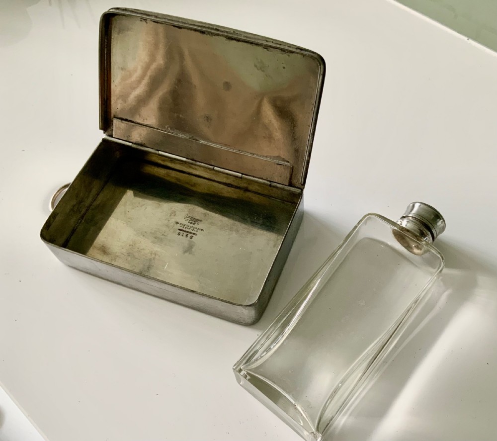 James Dixon & Son plated sandwich tin & Flask View III