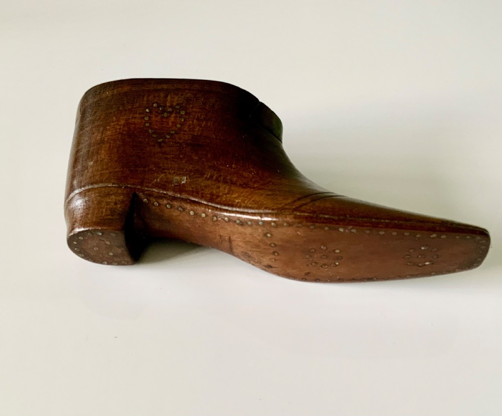 Antique Treen 19th Century Mahogany Snuff Shoe View III