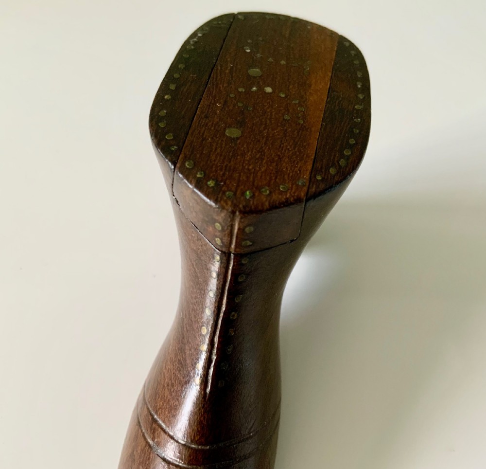 Antique Treen 19th Century Mahogany Snuff Shoe View VI