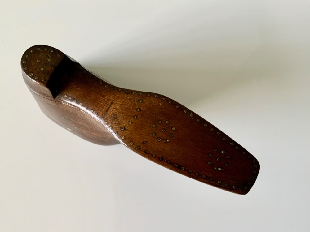 Antique Treen 19th Century Mahogany Snuff Shoe View VII