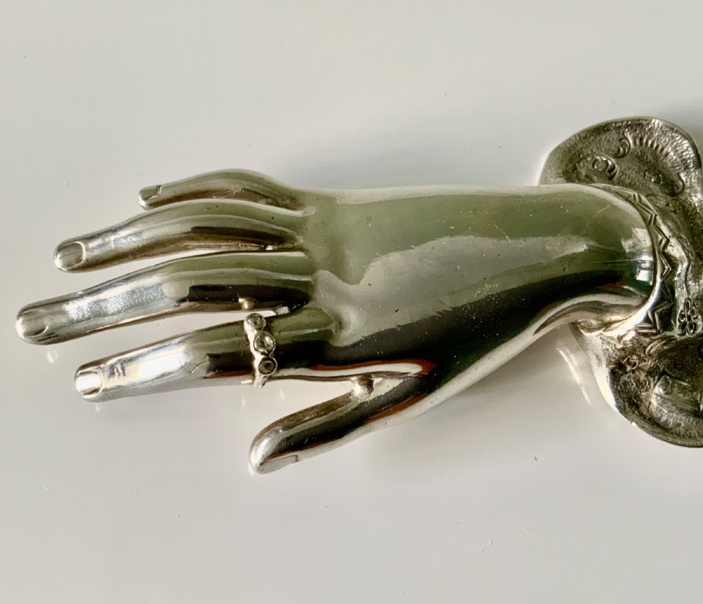 Victorian silver hand brooch - Combe Martin? View II
