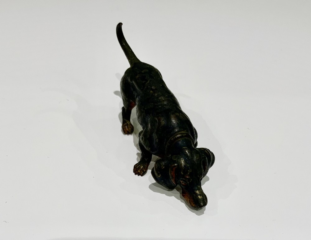Cold painted bronze dachshund View III