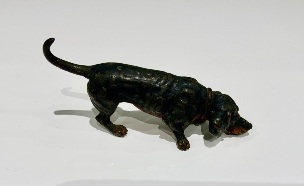 Cold painted bronze dachshund View IV