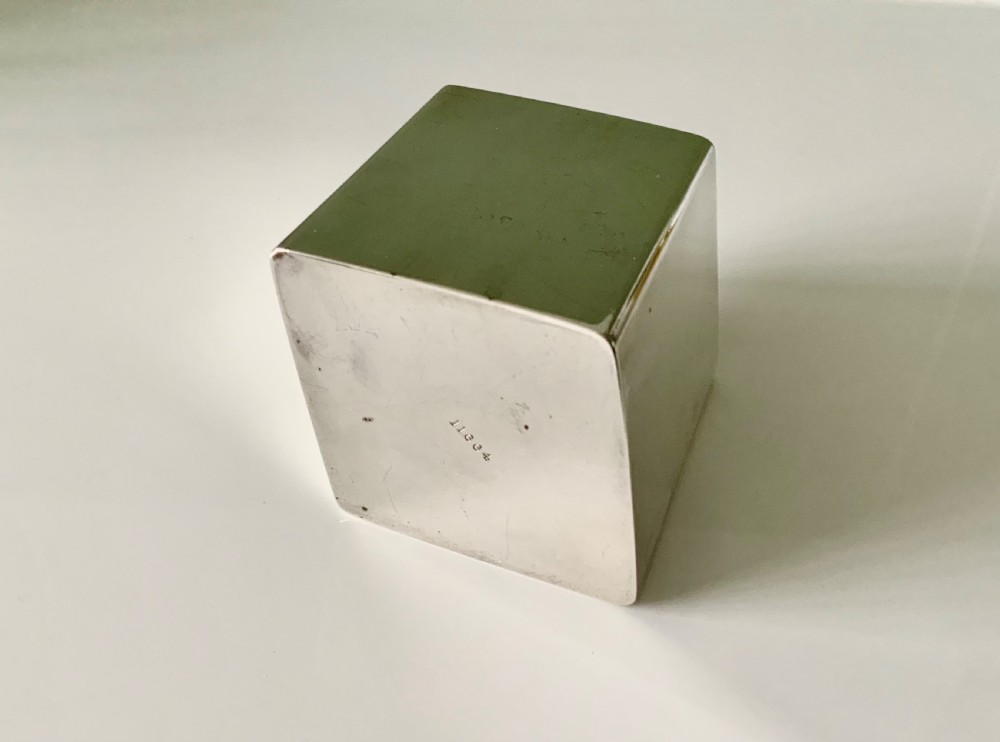 Edwardian silver diamond shape tea caddy View V