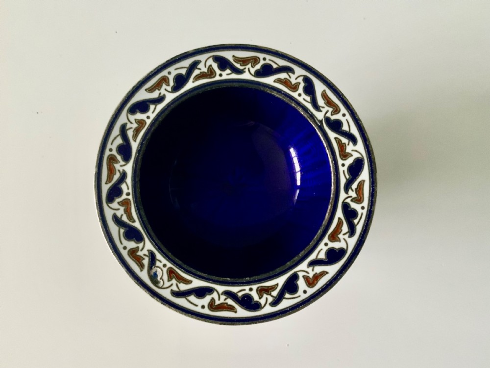 David Anderson silver and enamel dish