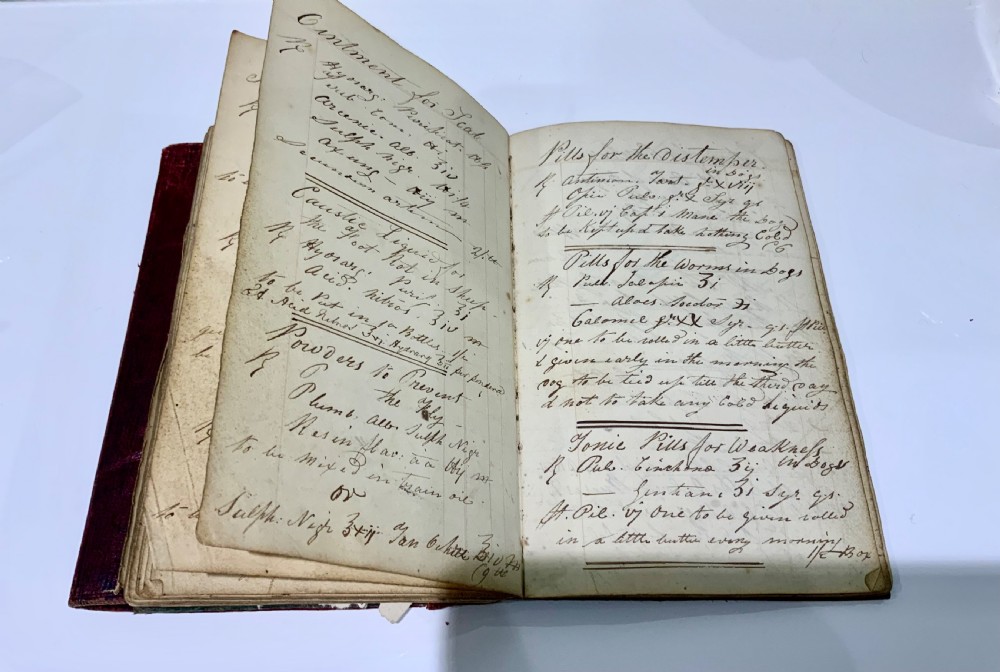 Apothecary’s handwritten note book 1825 View IV