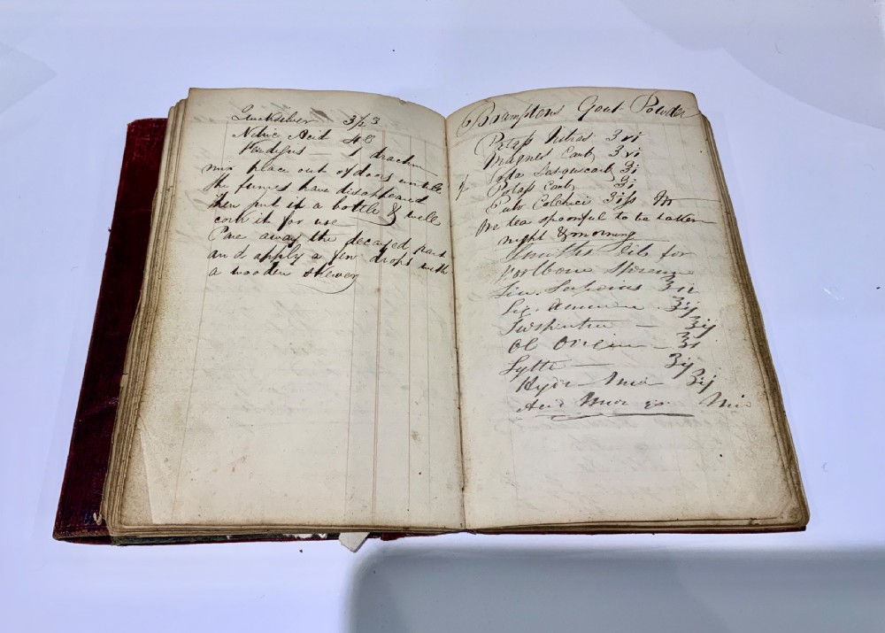 Apothecary’s handwritten note book 1825 View VI