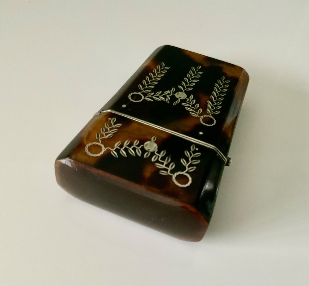 Georgian tortoiseshell silver pique perfume etui View VIII