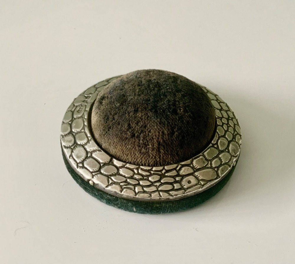 Edwardian silver pin cushion View III
