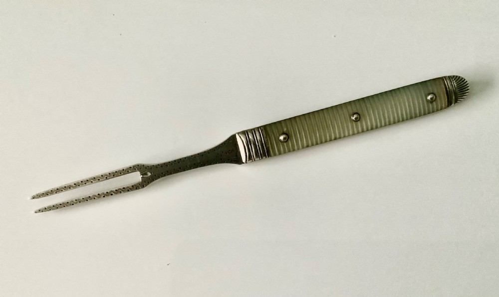 Georgian silver & mother of pearl fruit fork