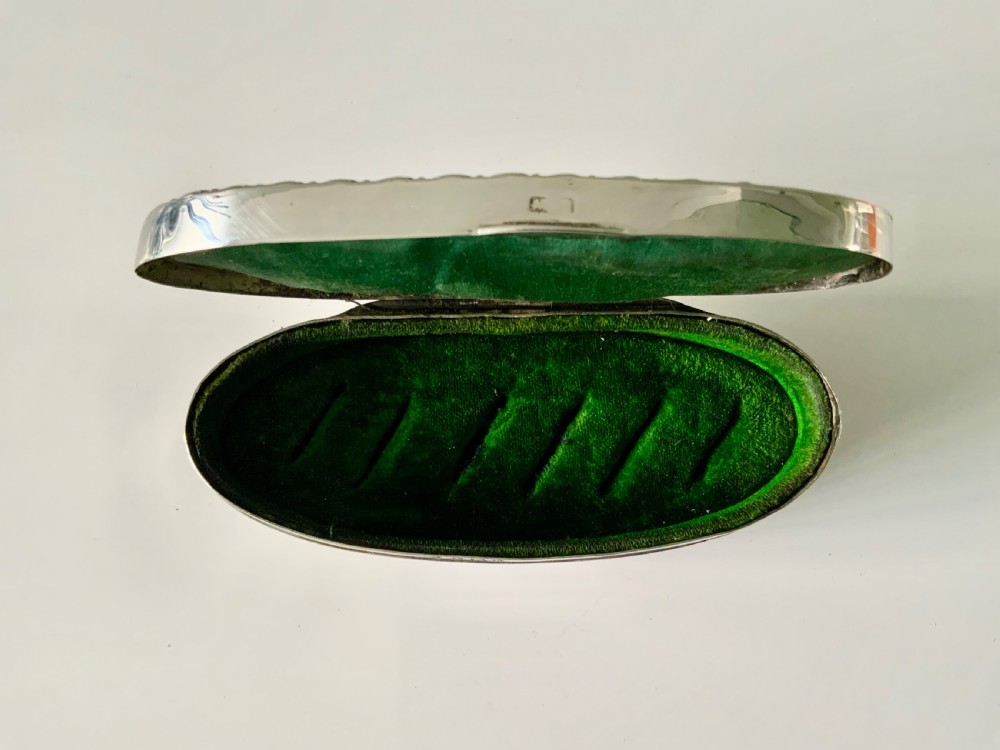Edwardian silver, tortoiseshell, mother of pearl ring box.
 View V
