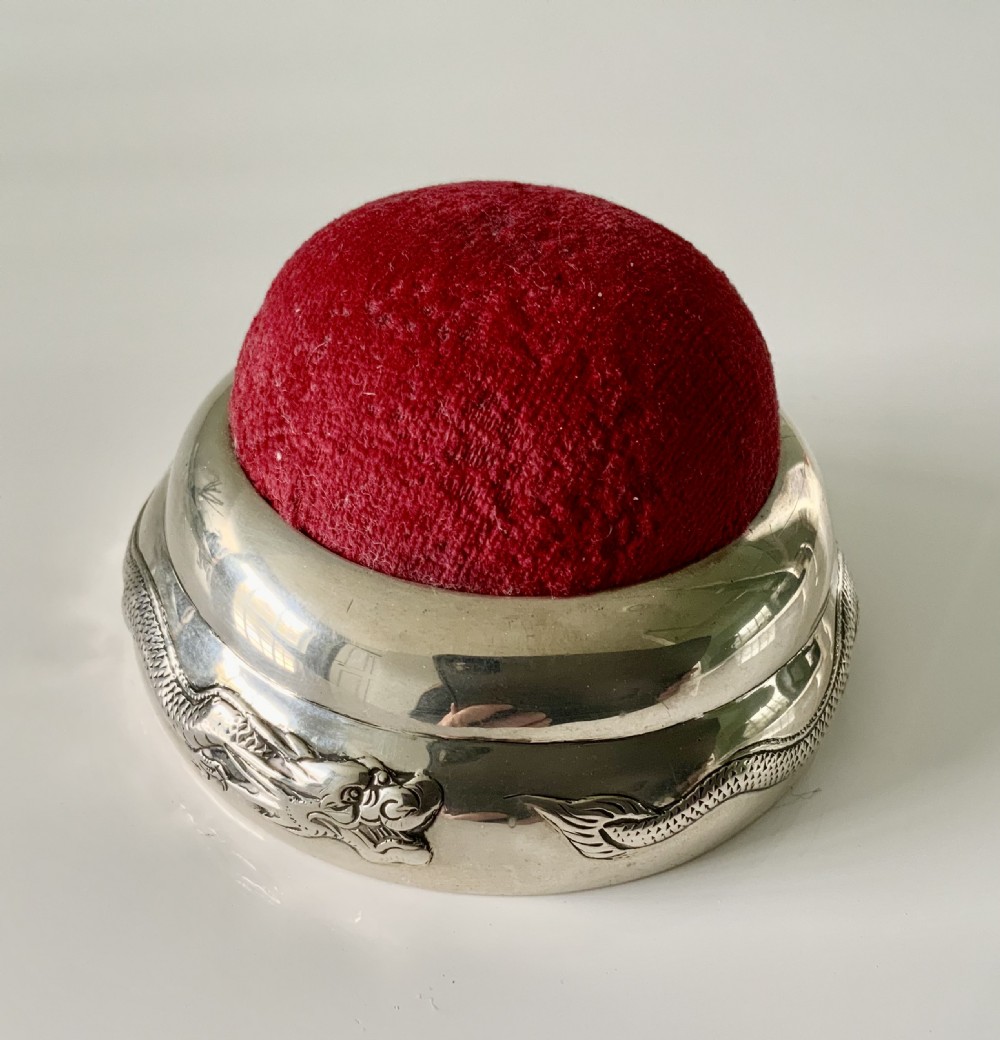 Chinese silver pin cushion