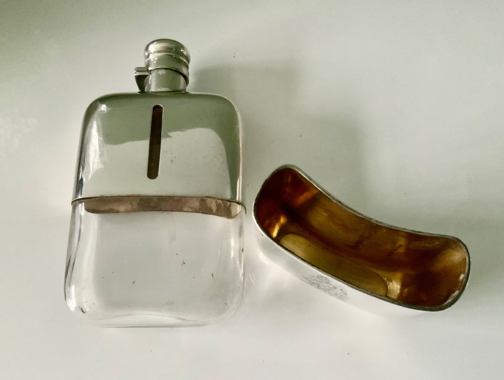 Sampson Mordan silver hip flask View III
