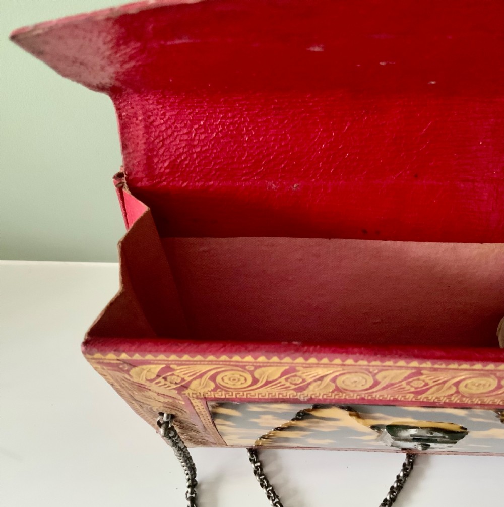 Regency tortoiseshell & leather bag. View V