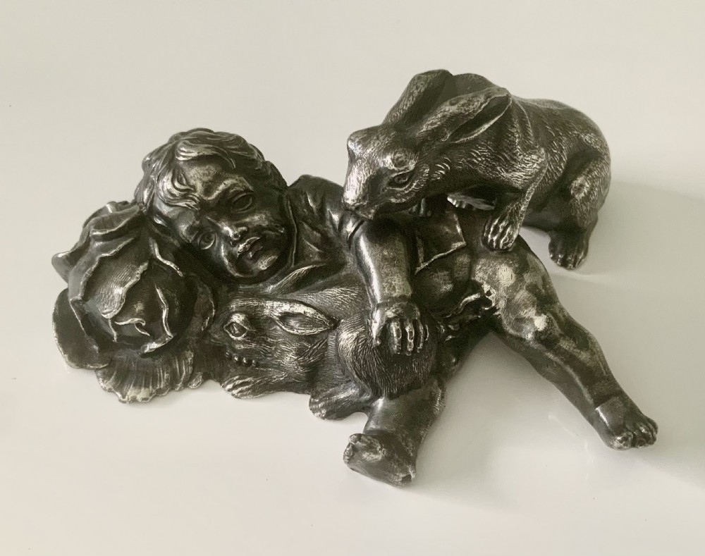 WMF Cupid and hare sculpture