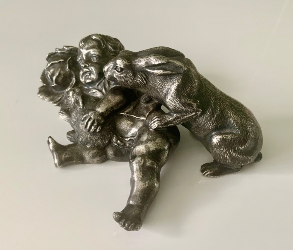 WMF Cupid and hare sculpture View II