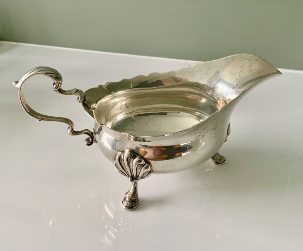 Silver sauce boat. View III