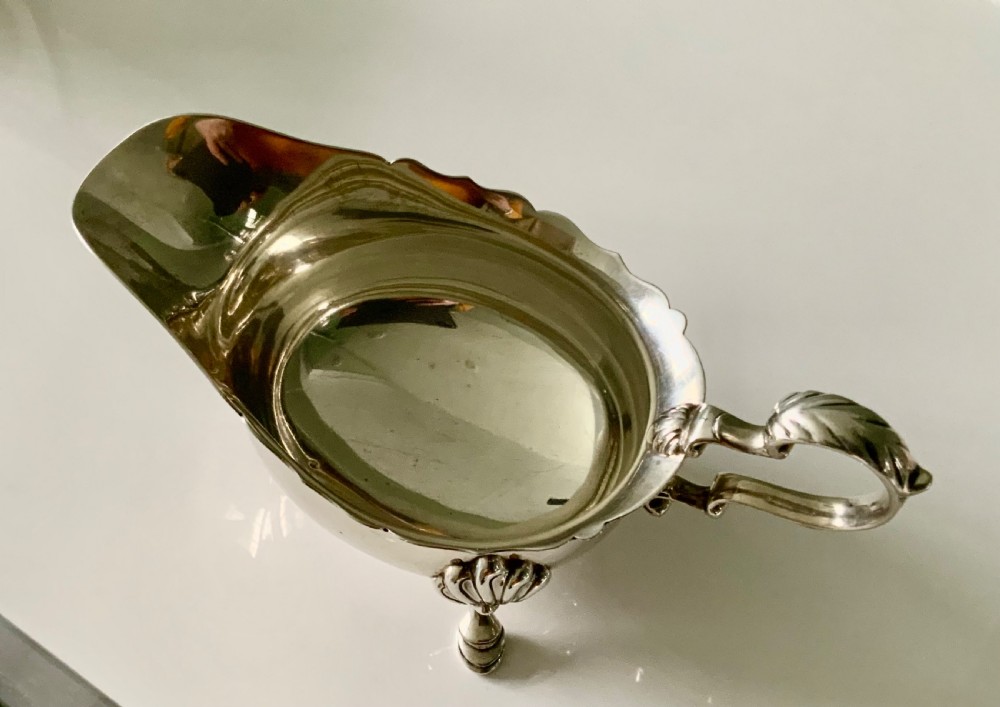 Silver sauce boat. View V