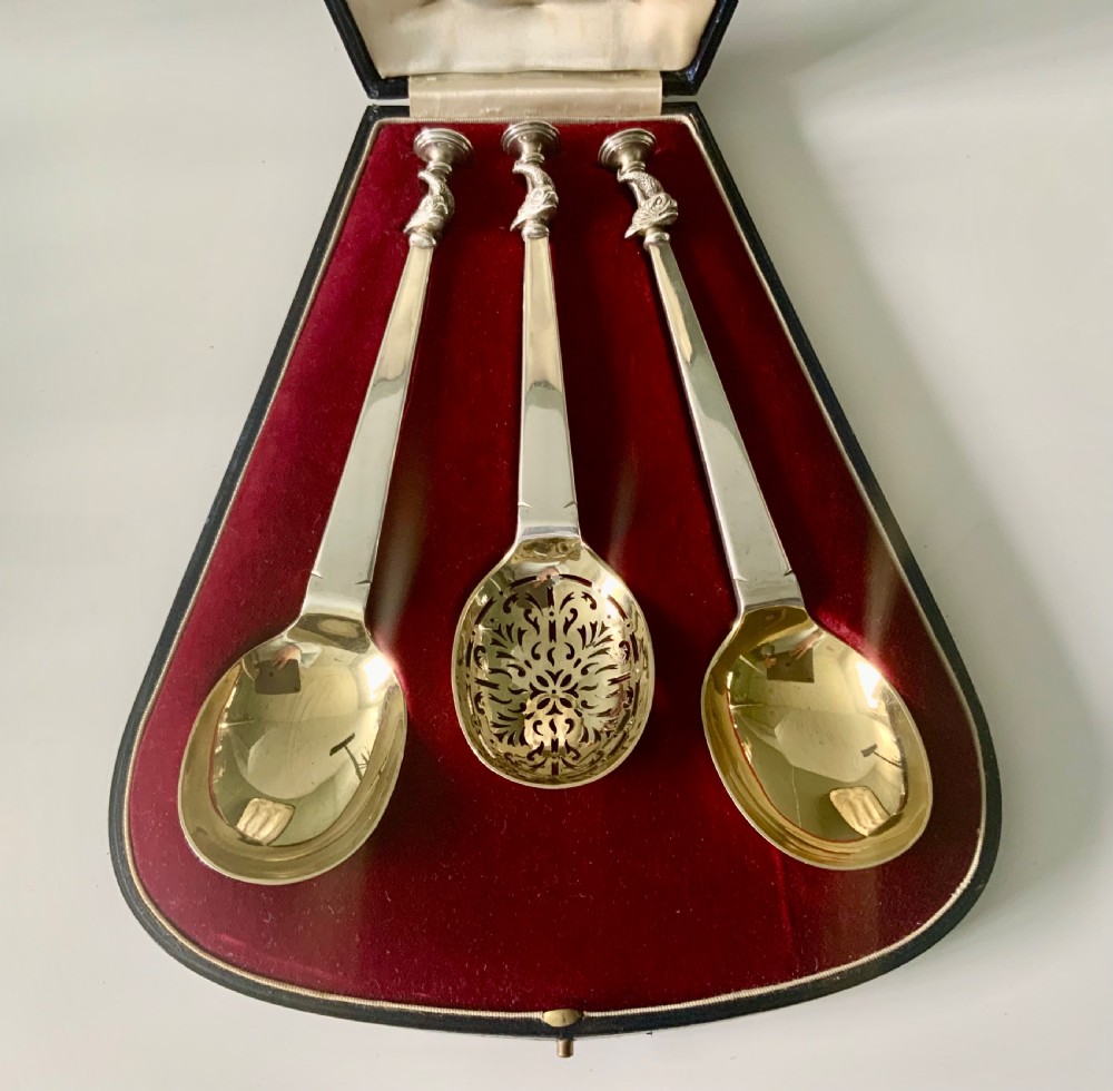 Silver strawberry set - original box
