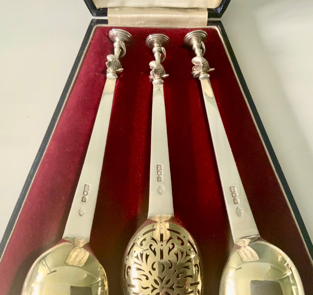 Silver strawberry set - original box View VI