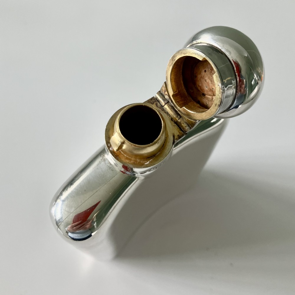 Silver hip flask View IV