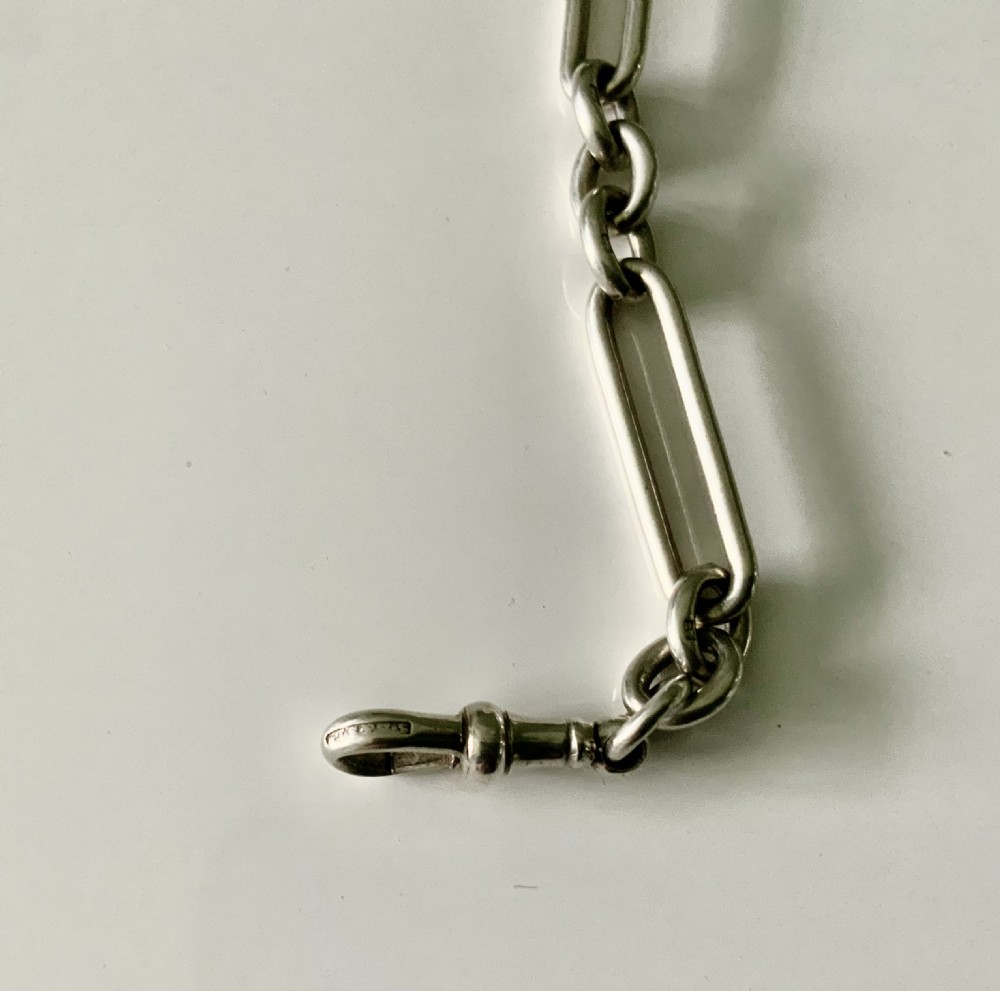 Silver watch chain and fob View II