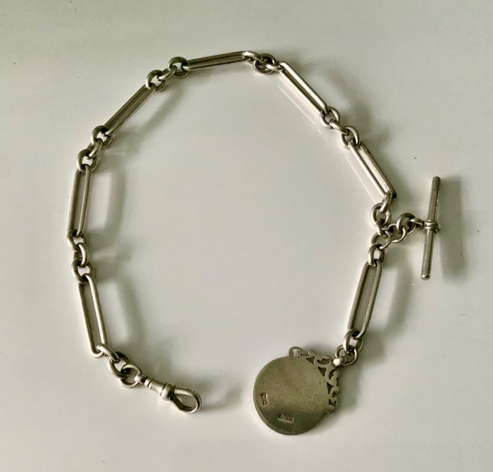 Silver watch chain and fob View III