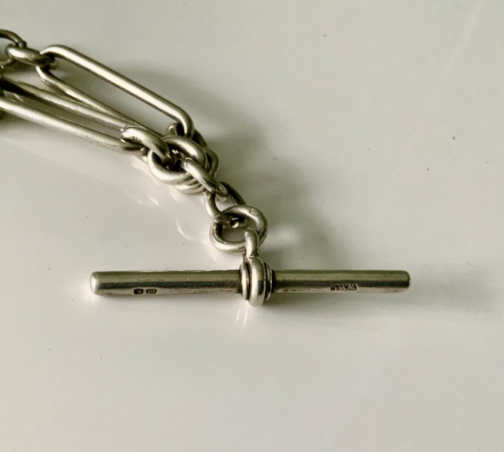 Silver watch chain and fob View IV