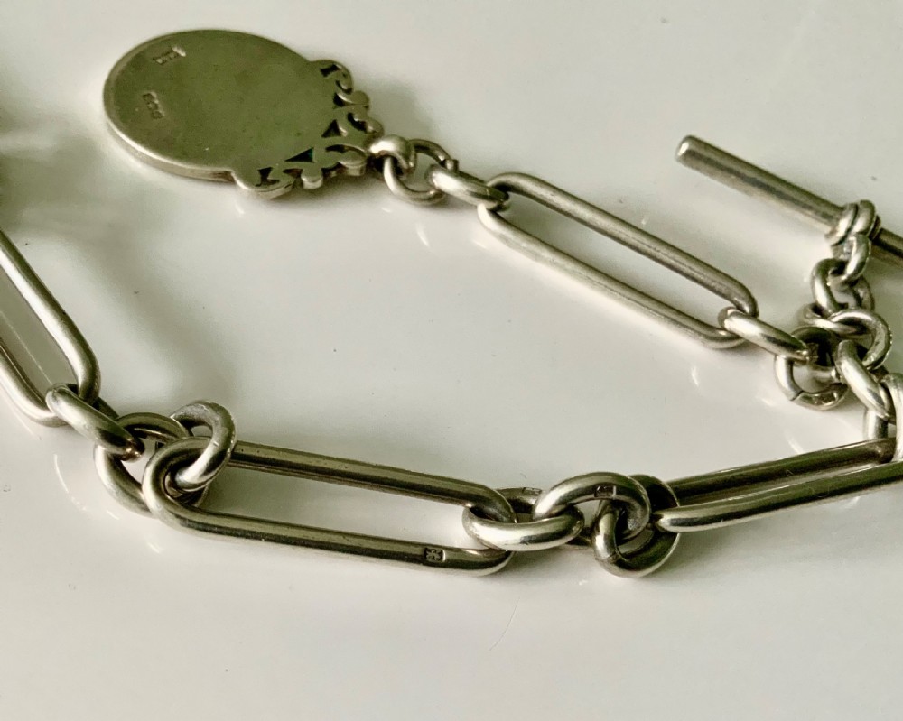 Silver watch chain and fob View V