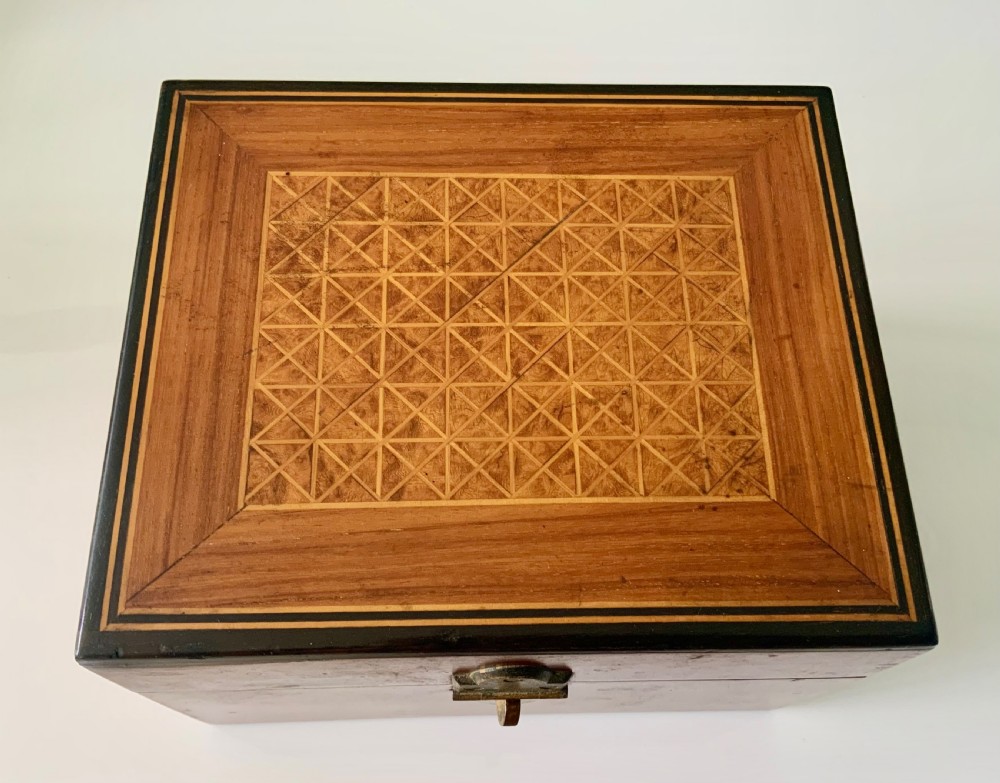 Late 19th century wooden stationery box View II