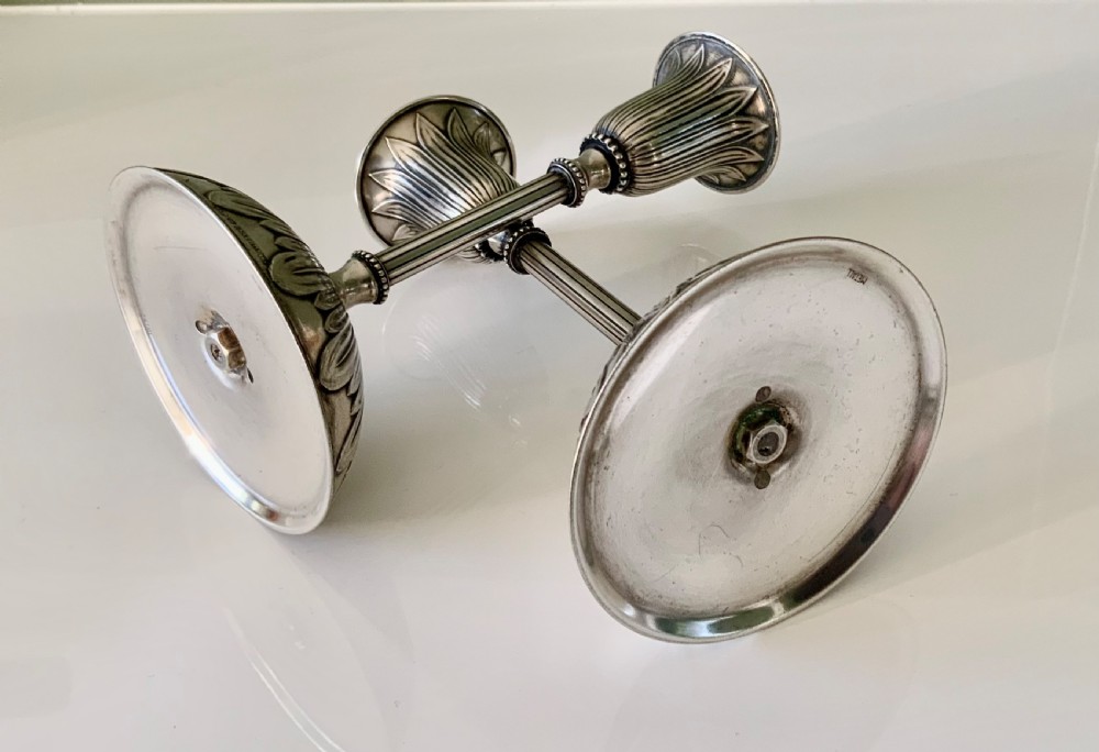 Mid century Finnish silver candlesticks View IV