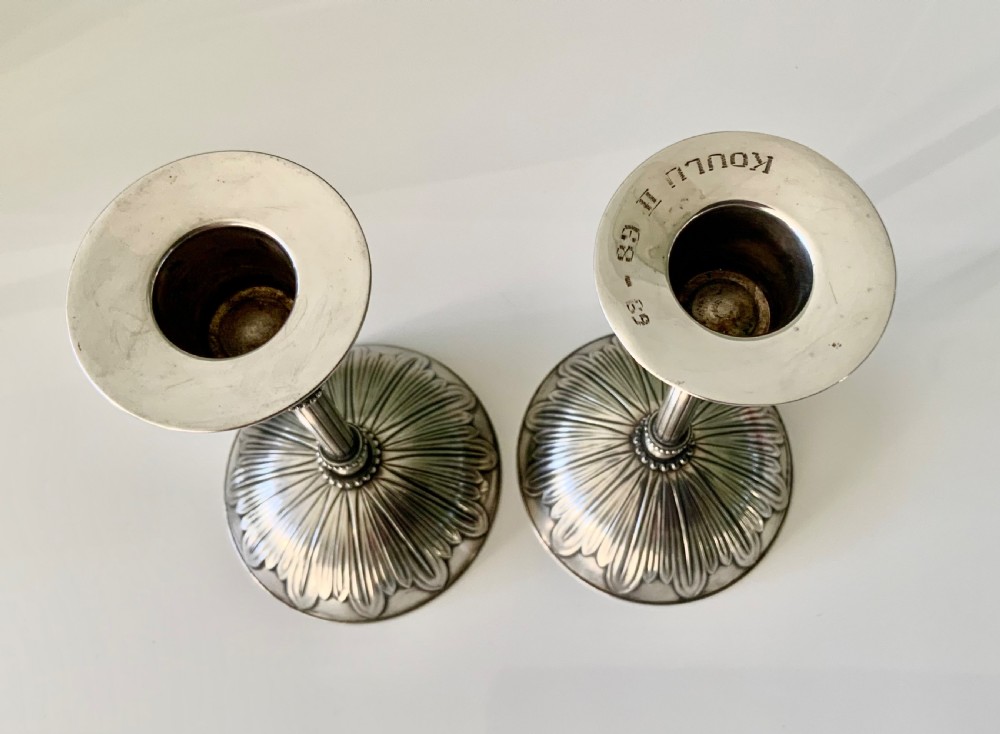 Mid century Finnish silver candlesticks View V