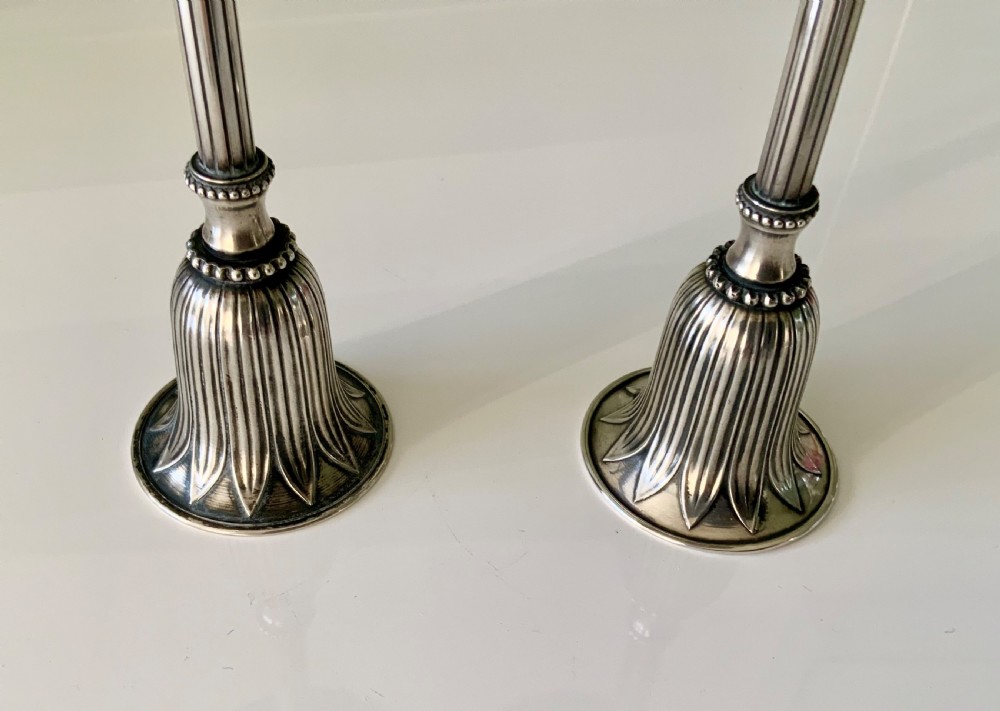 Mid century Finnish silver candlesticks View VI
