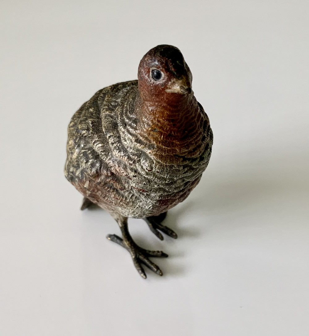 Austrian cold painted bronze partridge