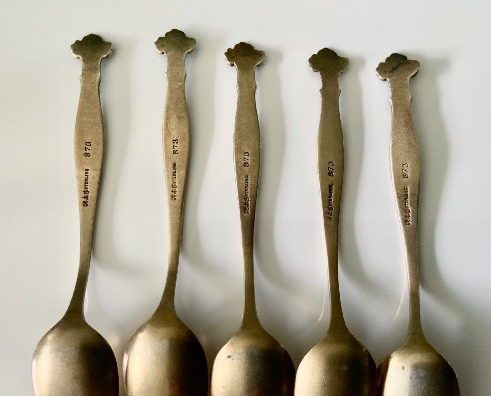American silver gilt and enamel teaspoons View IV