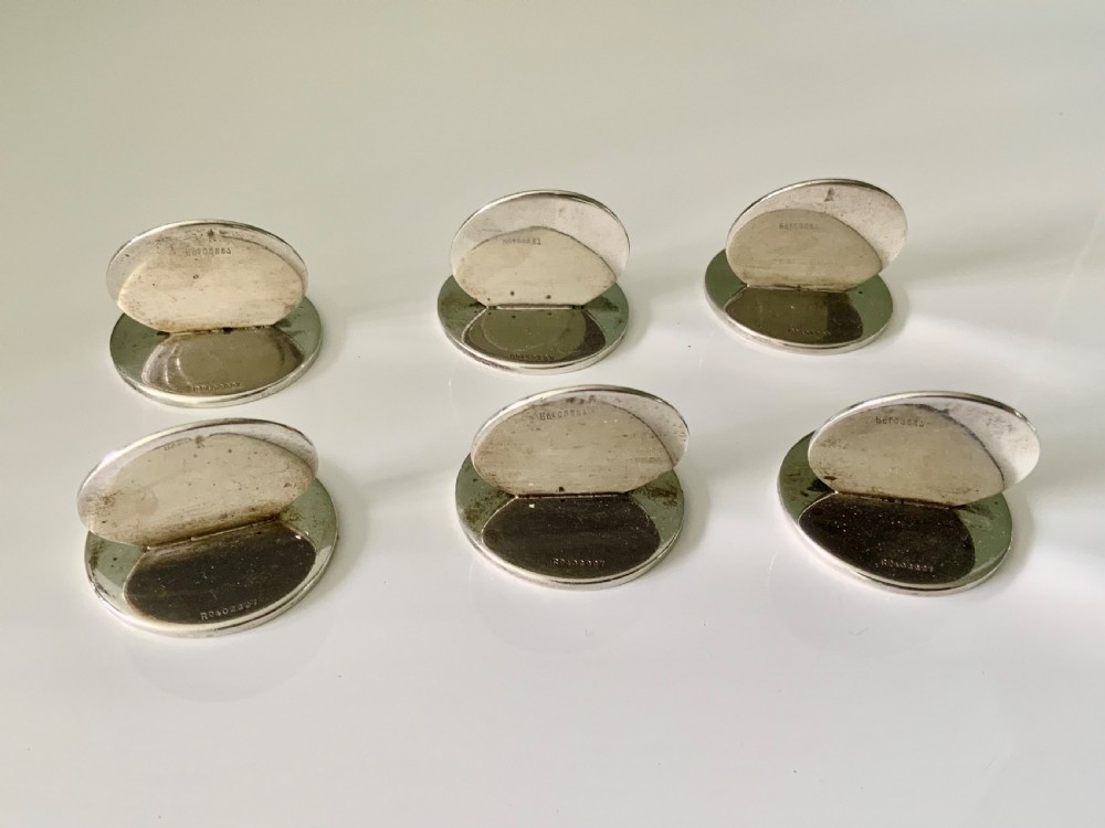 Set of 6 silver Sampson Mordan menu holders View V