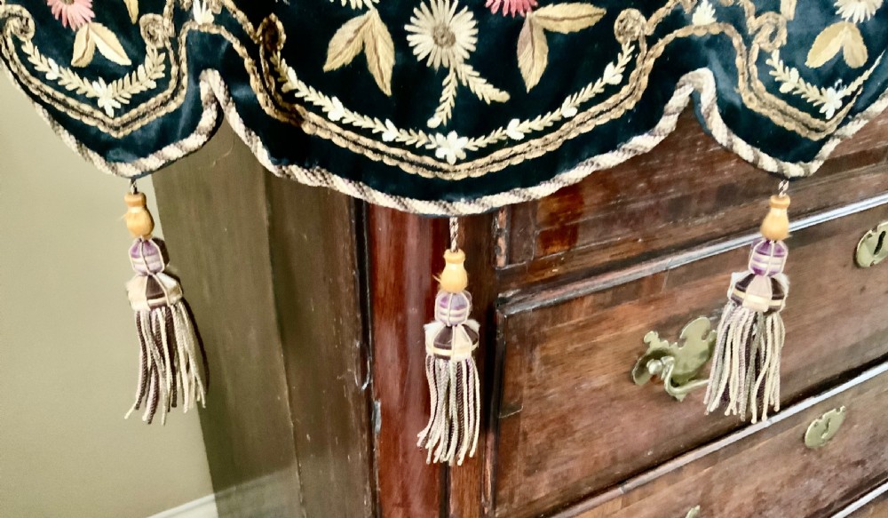 Victorian embroidered corner shelf View III