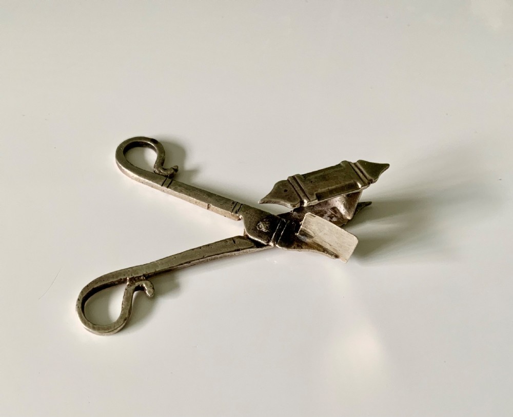 17th century miniature silver snuffers View III