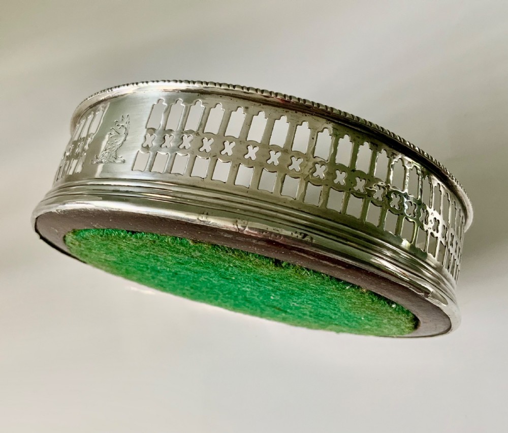 Georgian silver wine coaster View II