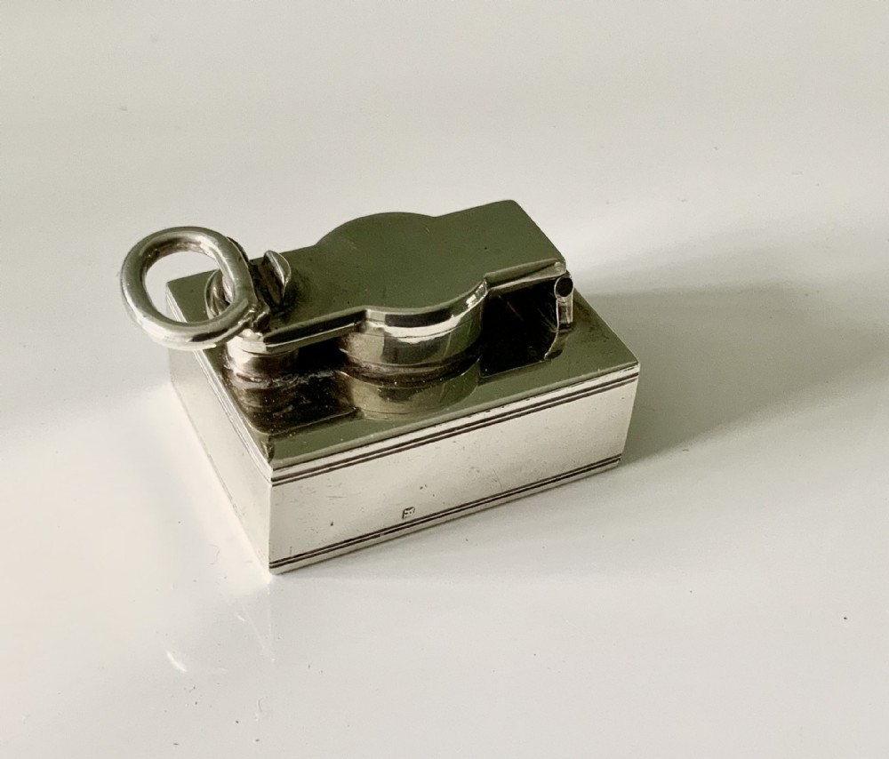 Georgian silver travelling inkwell