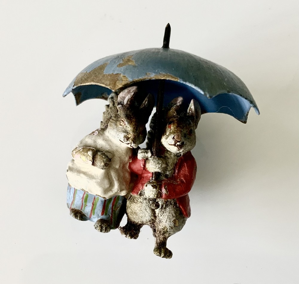 Cold painted bronze of Beatrix Potter characters Timmy Tiptoes & Goody