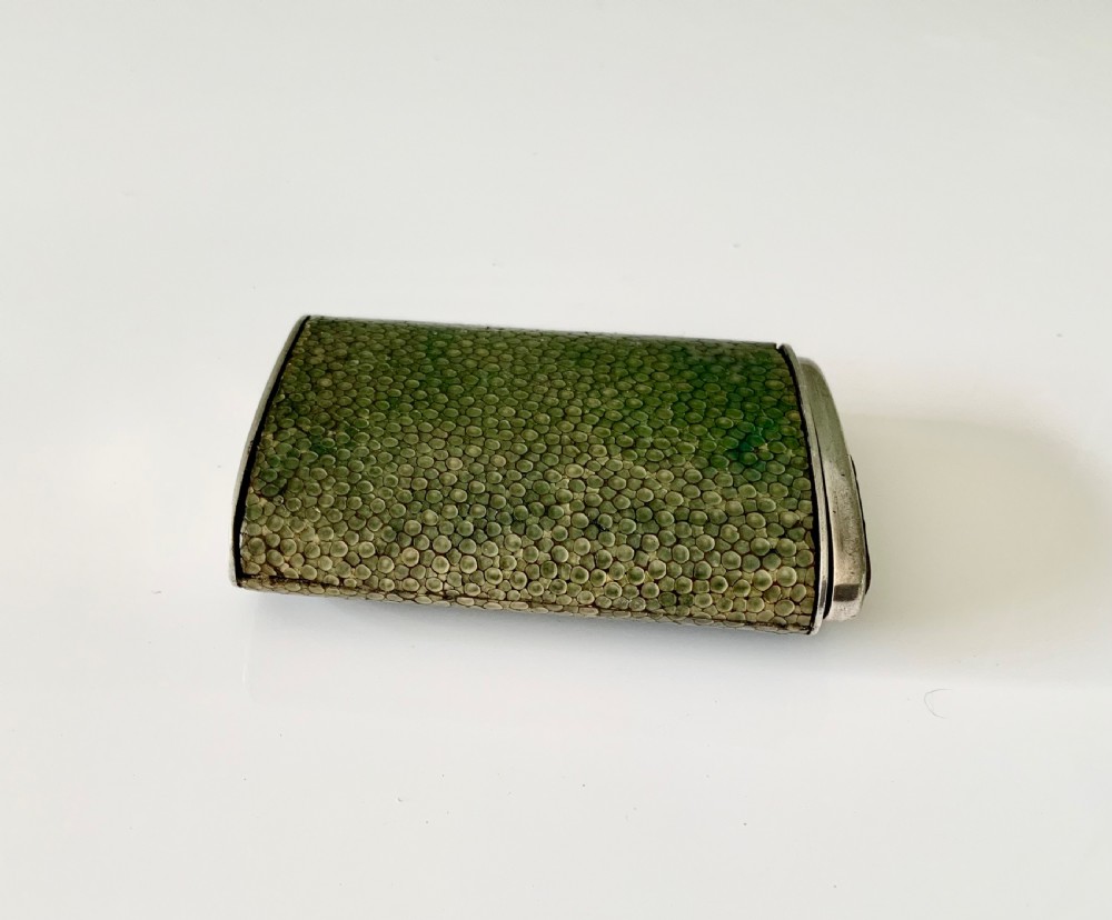Art Deco Shagreen silver vesta View III