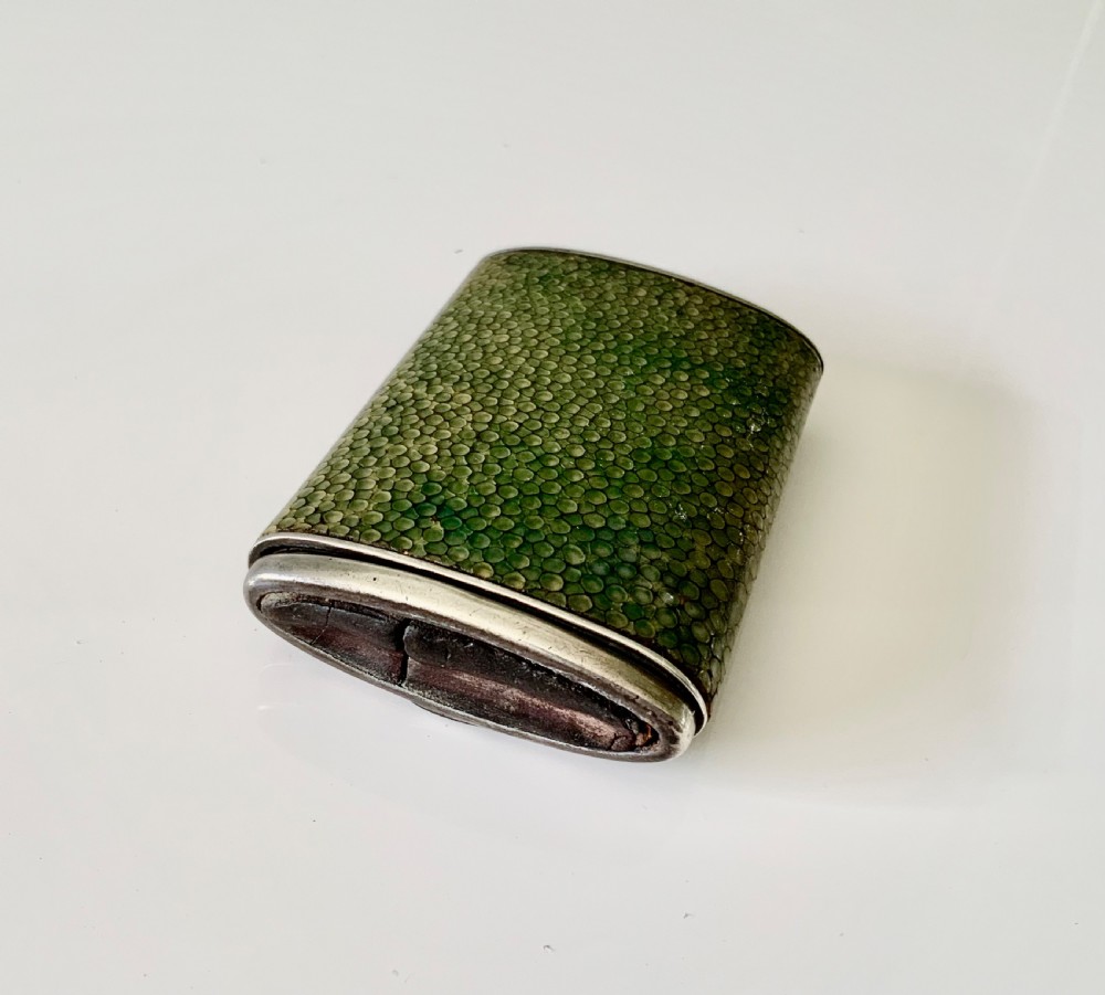 Art Deco Shagreen silver vesta View V