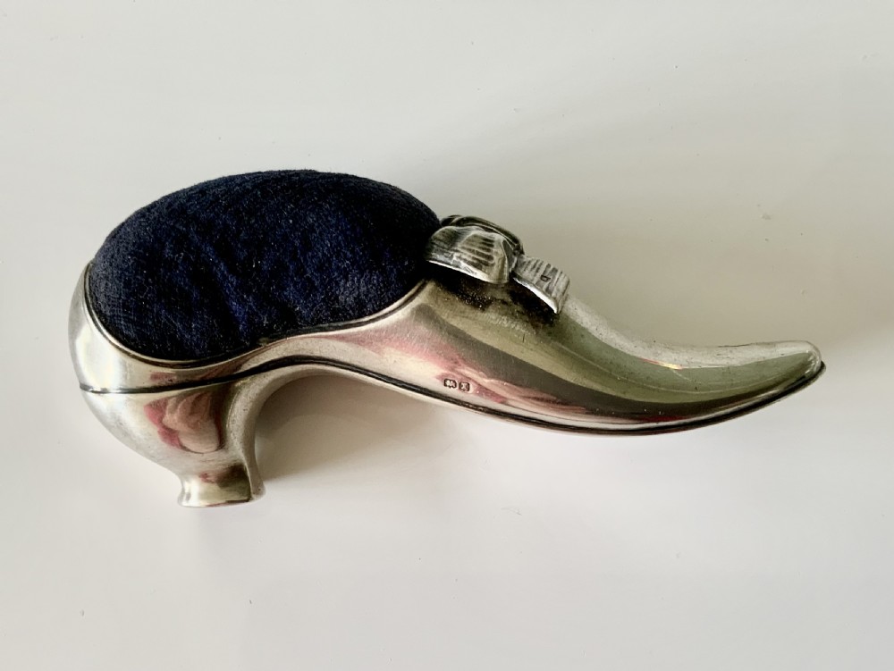 Silver pin cushion in form of a shoe View IV