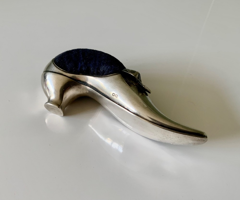 Silver pin cushion in form of a shoe View VI