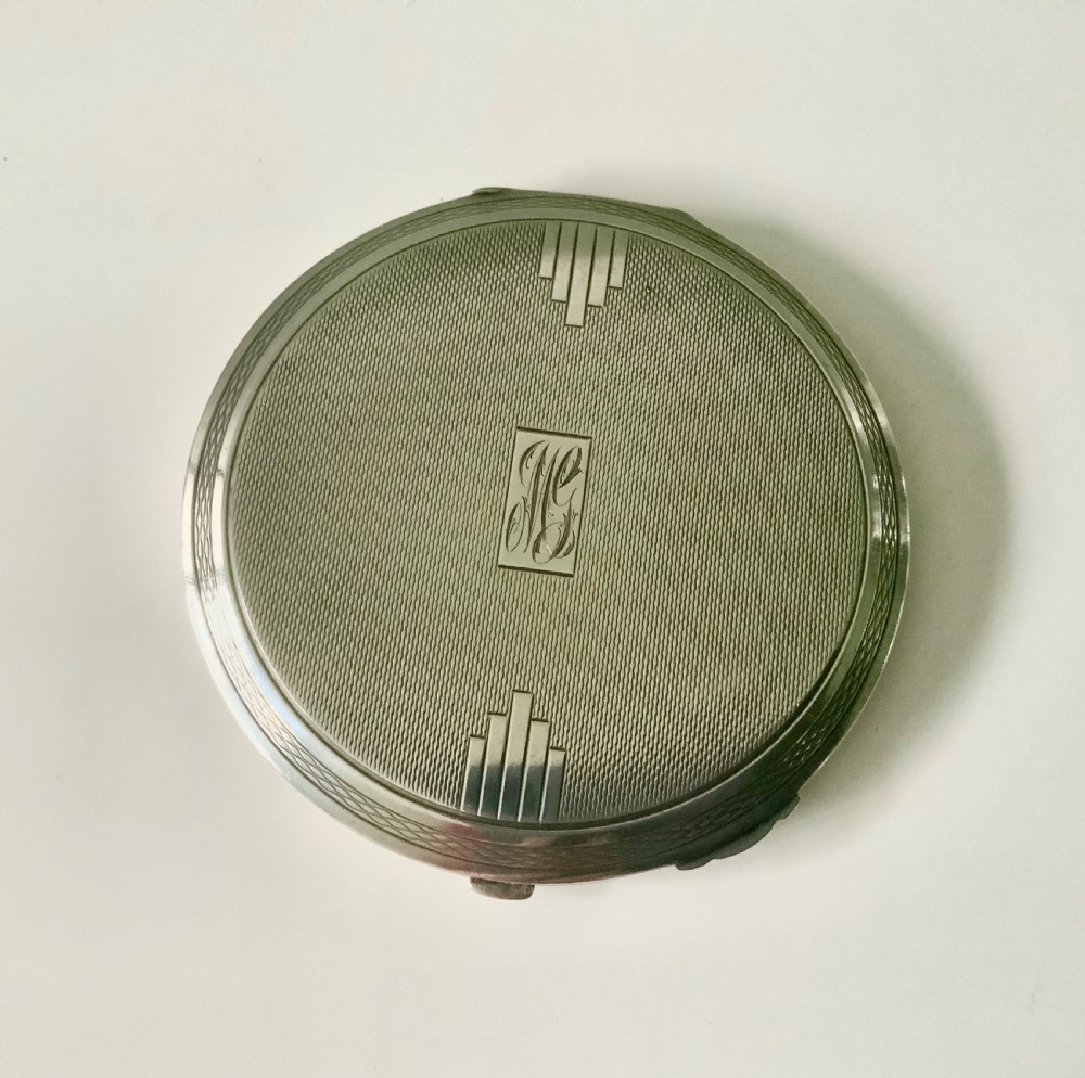Art Deco silver compact